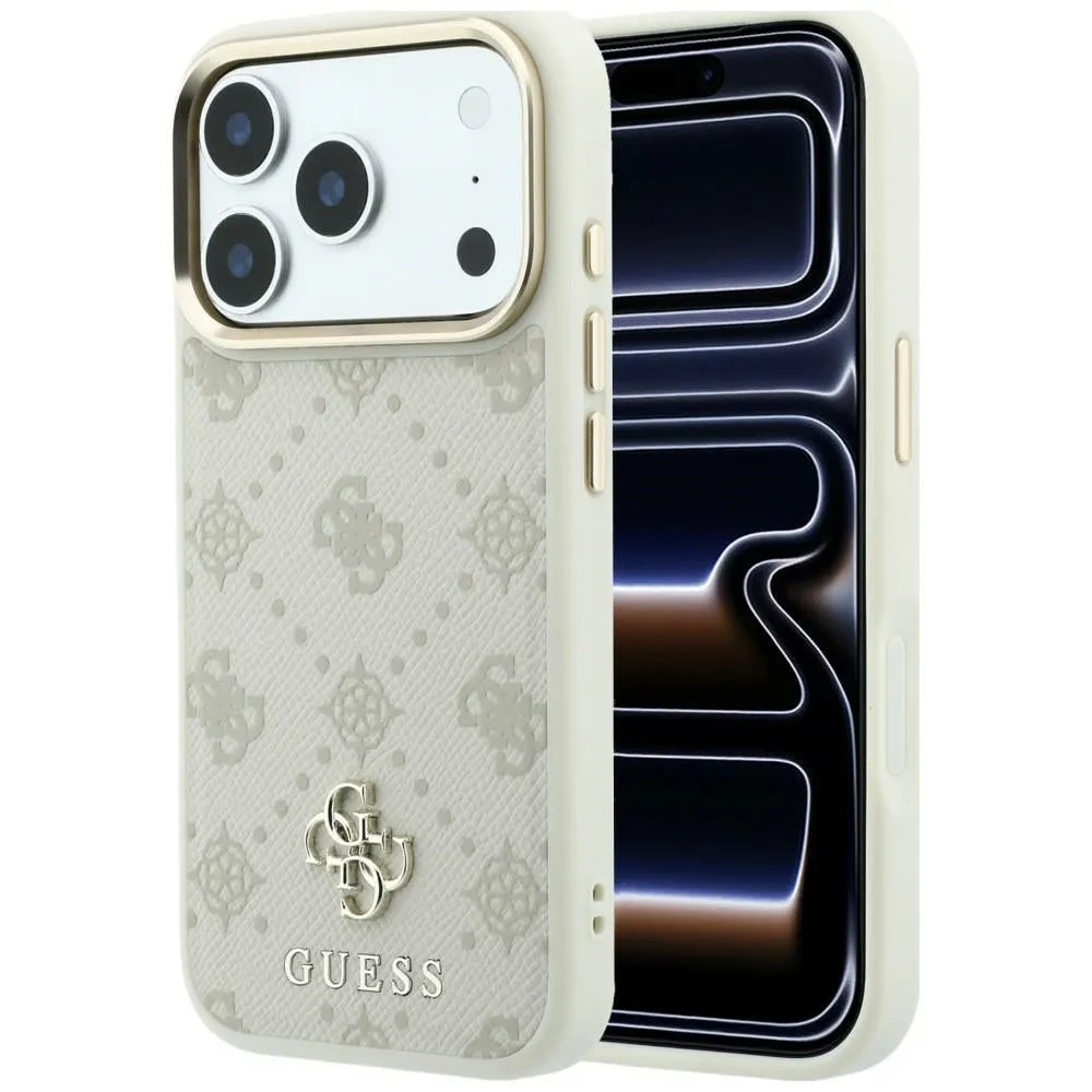Custodia MagSafe per Apple iPhone 18 Pro / 17 Pro, Guess, Peony 4G Small Logo, Beige - immagine 1