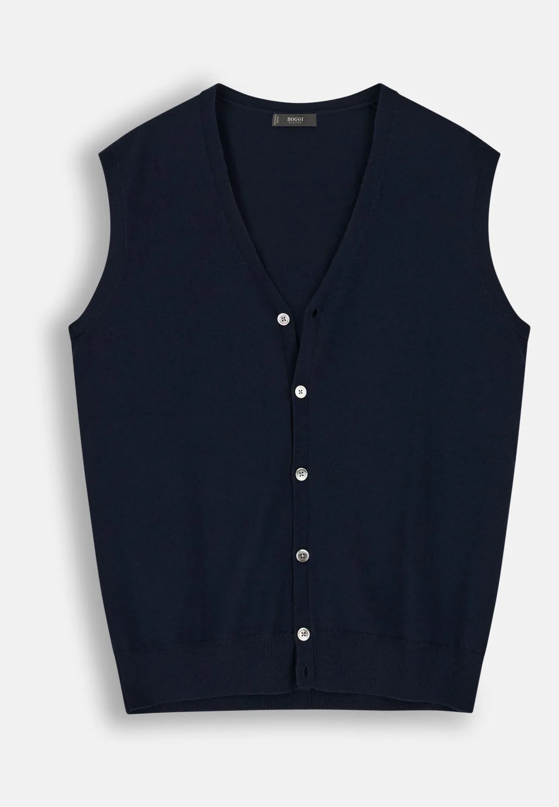 Boggi, Gilet In Lana Merino Extrafine, Uomo, Navy, Taglia: S - immagine 5