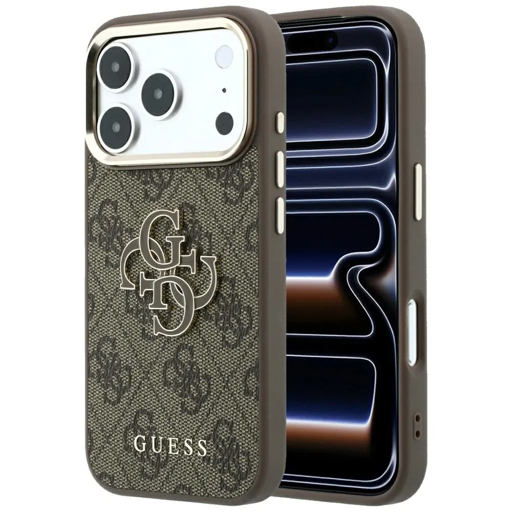 Custodia per Apple iPhone 18 Pro Max / 17 Pro Max, Guess, Logo 4G Grande in Resina, Marrone - immagine 1