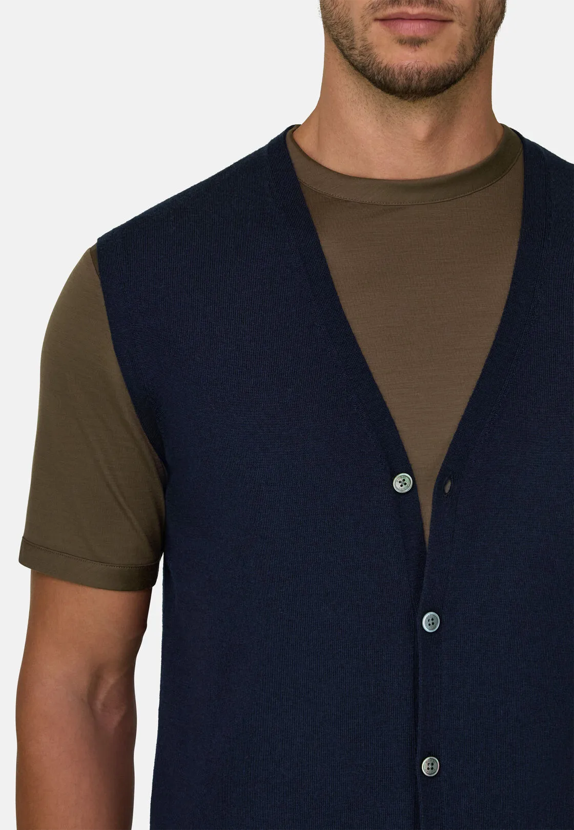 Boggi, Gilet In Lana Merino Extrafine, Uomo, Navy, Taglia: XXXL - immagine 3