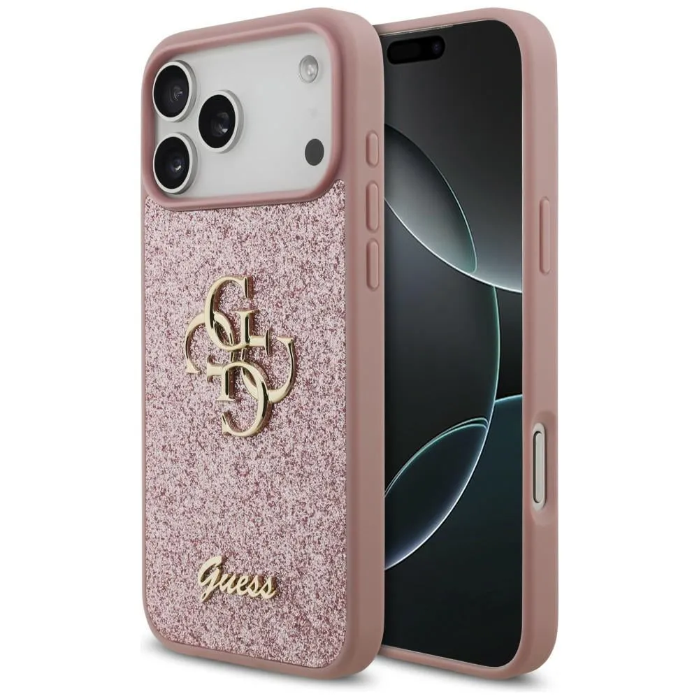 Custodia per Apple iPhone 18 Pro Max / 17 Pro Max, Guess, Fixed Glitter Big 4G, Rosa - immagine 1