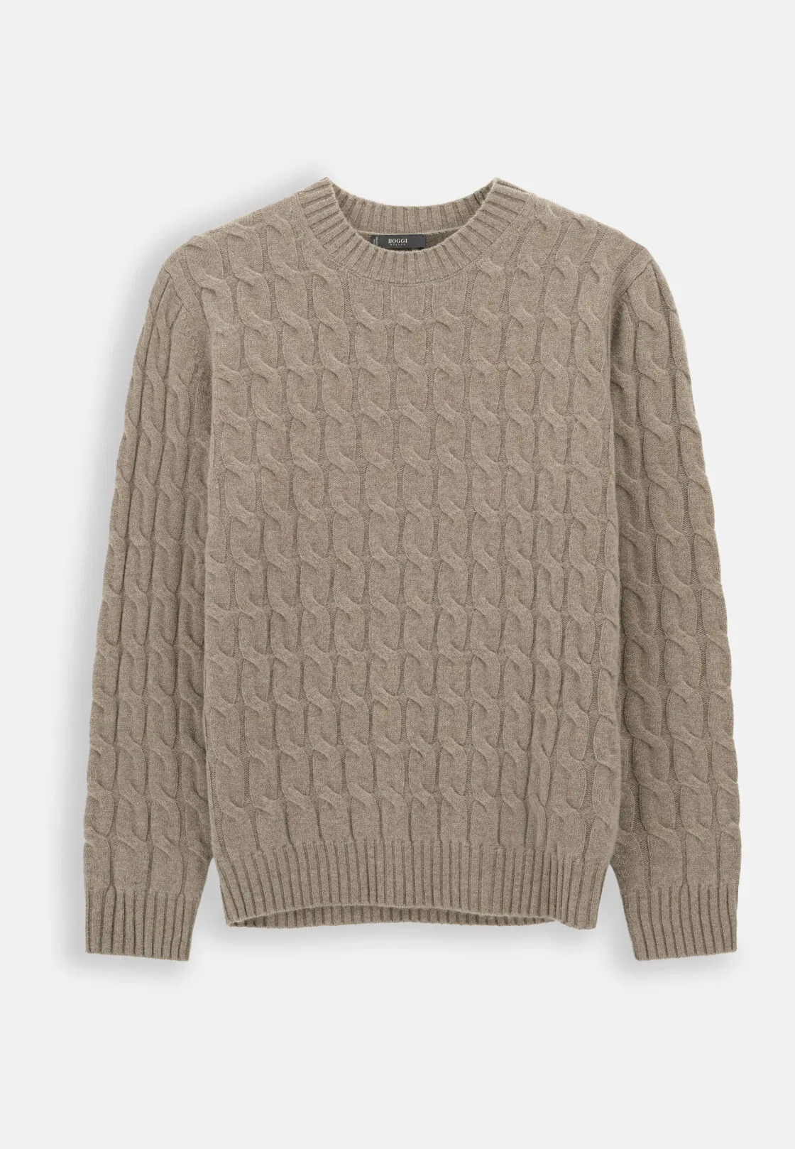 Boggi, Maglia Girocollo In Lana Cashmere, Uomo, Beige, Taglia: L - immagine 5