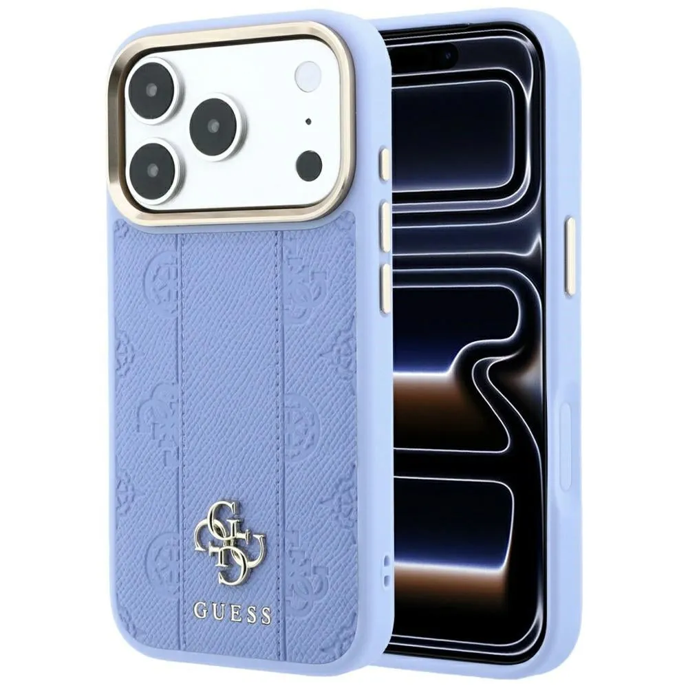 Custodia MagSafe per Apple iPhone 18 Pro / 17 Pro, Guess, Stripe Peony 4G, Blu - immagine 1