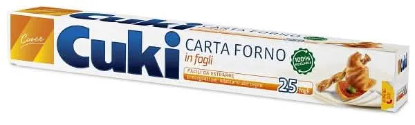 Cuki Carta Forno Pretagliata 33x38cm – 25 Fogli, 9,5m - immagine 1