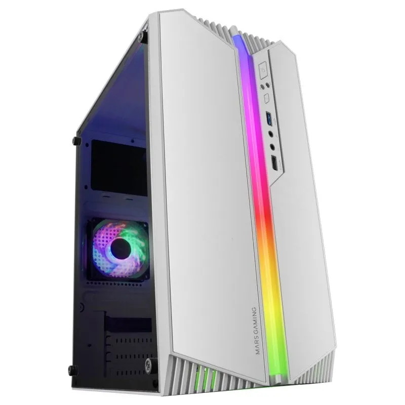 Custodia per PC Mars Gaming MC-S1 Micro-ATX ARGB USB 3.0 con finestra bianca - immagine 1