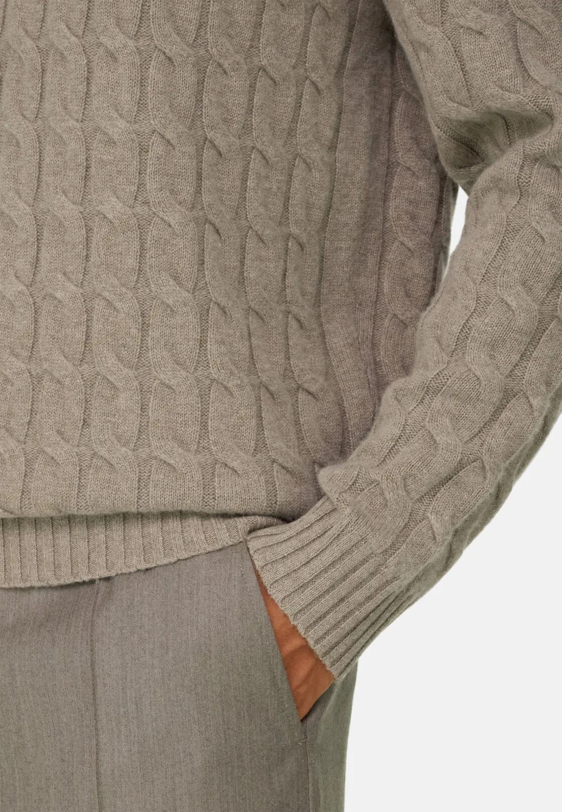 Boggi, Maglia Girocollo In Lana Cashmere, Uomo, Beige, Taglia: XXL - immagine 3