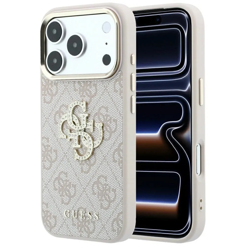 Custodia per Apple iPhone 18 Pro / 17 Pro, Guess, 4G Big Strass Logo, Rosa - immagine 1
