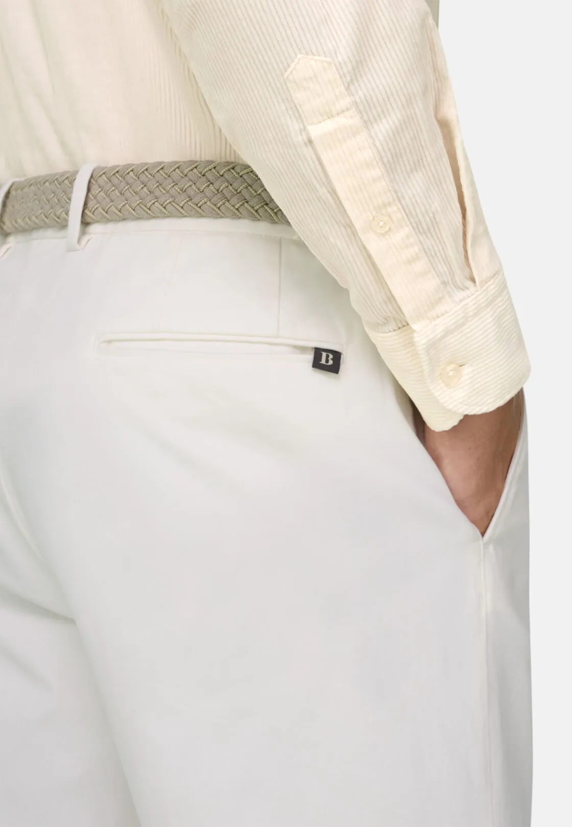 Boggi, Camicia In Velluto A Coste Misto Cotone Regular Fit, Uomo, OFFWHITE, Taglia: M - immagine 4