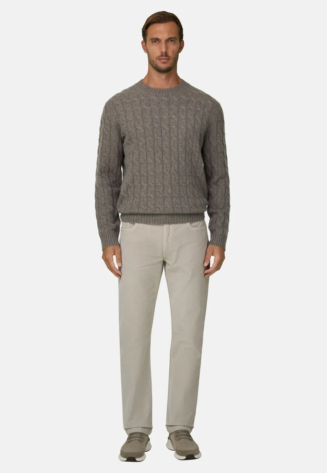 Boggi, Maglia Girocollo In Lana Cashmere, Uomo, Taupe, Taglia: L - immagine 2