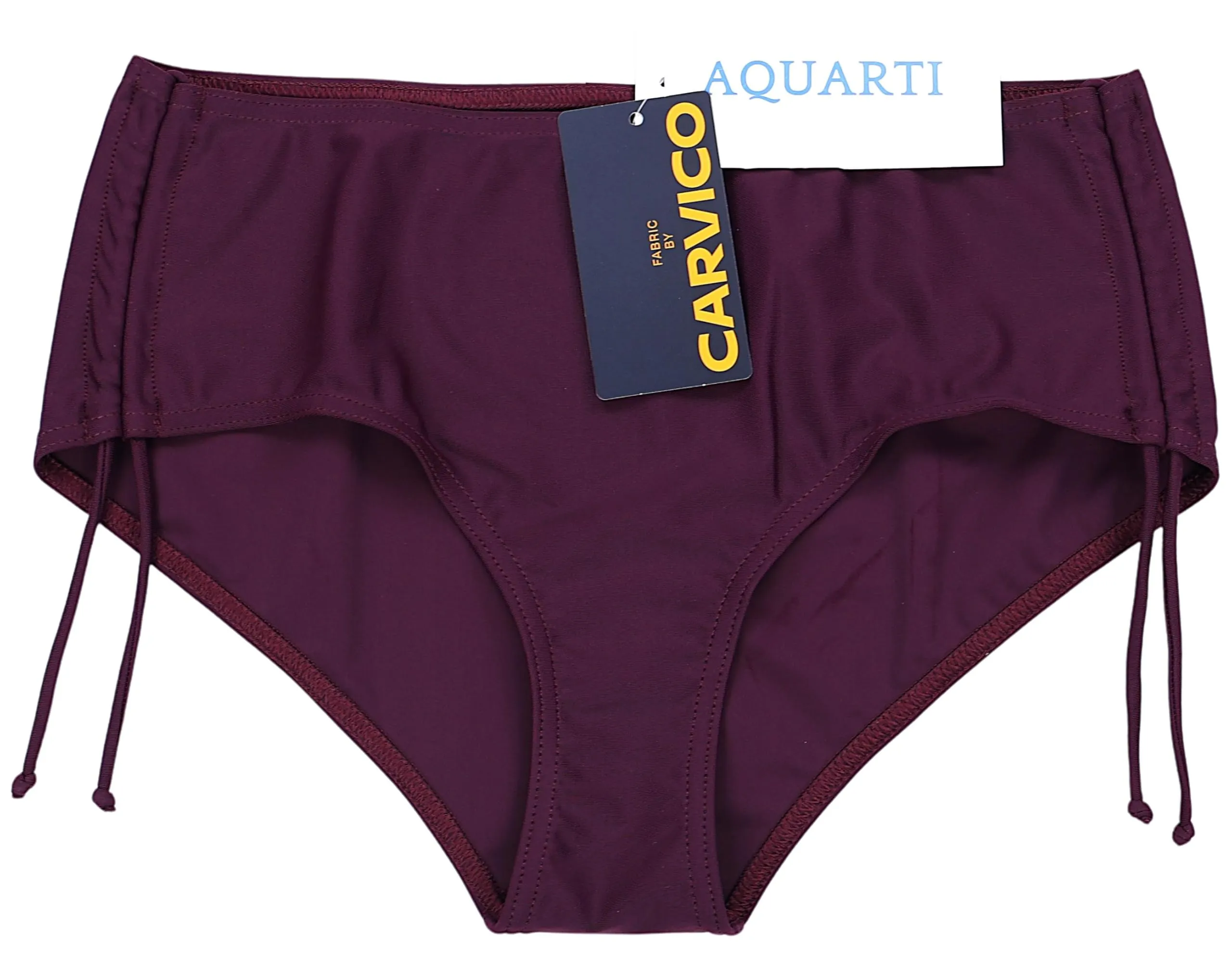 Aquarti Slip Costume Donna con Laccetti, Prugna Bordeaux, 44 - immagine 3
