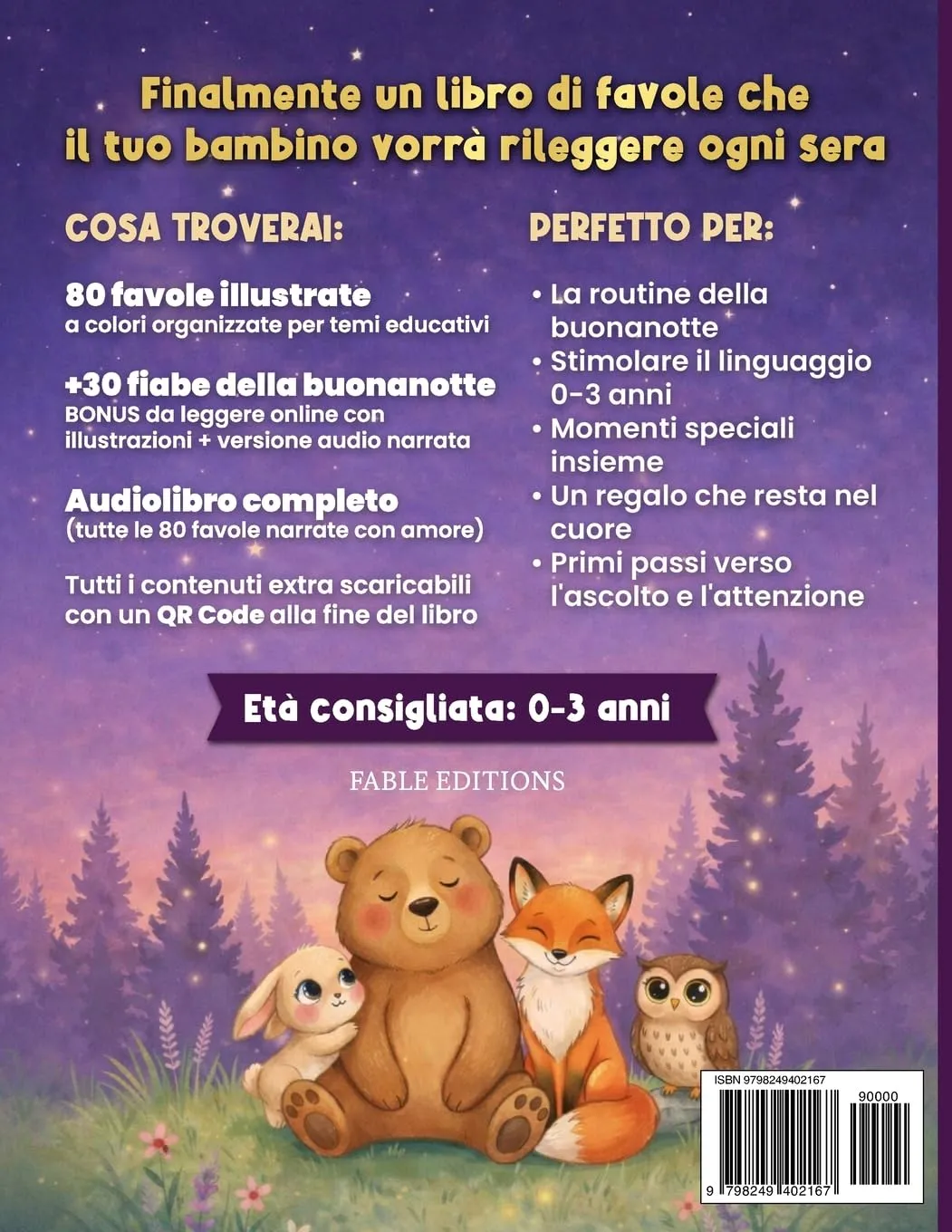 IL GRANDE LIBRO DELLE FAVOLE PER BAMBINI (0-3 anni): Audiolibro Incluso | 80 Favole Illustrate + 30 Storie della Buonanotte | Il Compagno Serale che Trasforma la Nanna in un Momento d'Amore e Crescita - immagine 2