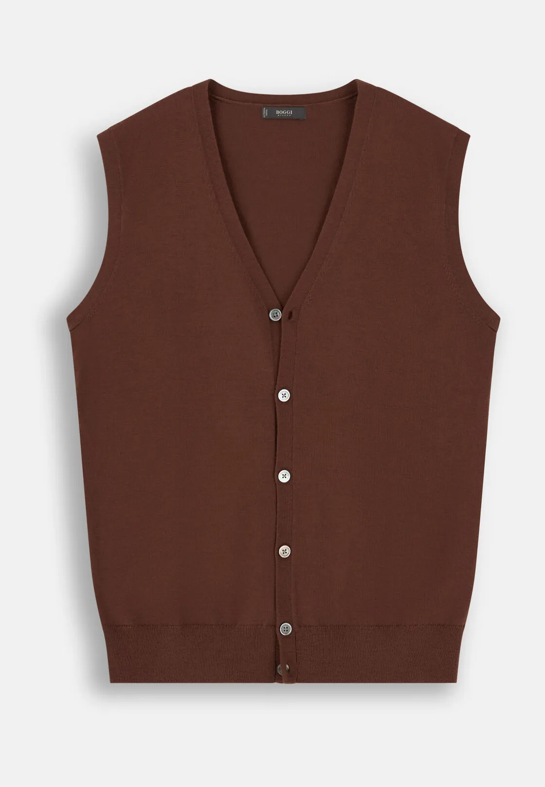 Boggi, Gilet In Lana Merino Extrafine, Uomo, Rouge, Taglia: XL - immagine 5