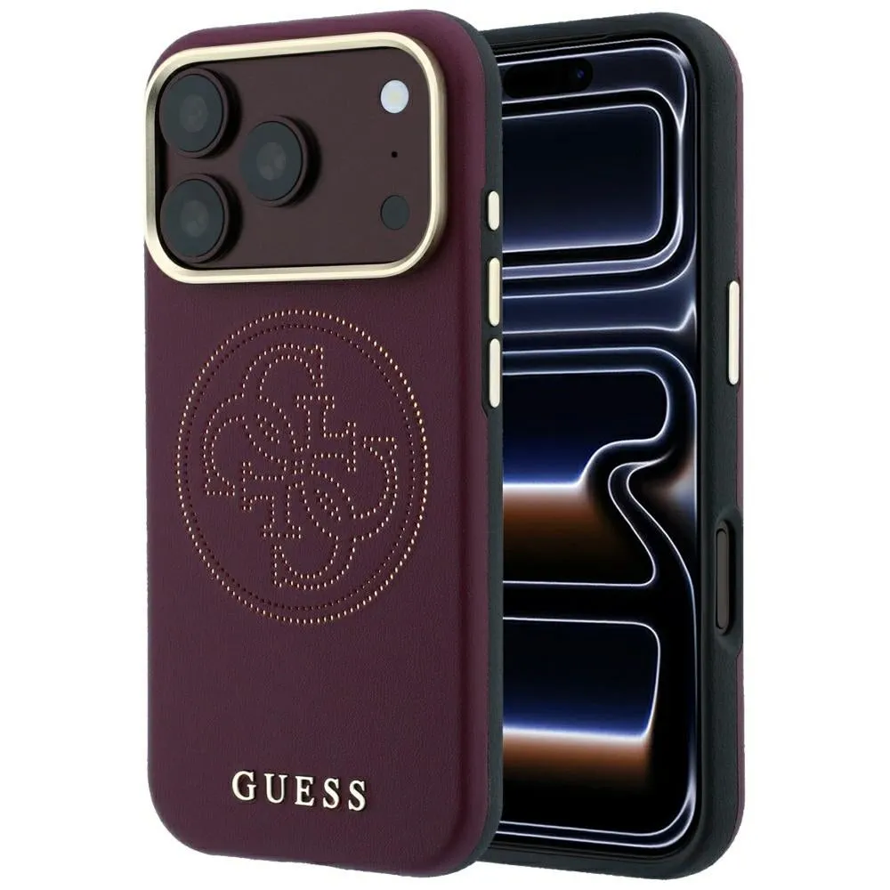 Custodia MagSafe per Apple iPhone 18 Pro Max / 17 Pro Max, Guess, Perforata 4G, Vinaccia - immagine 1