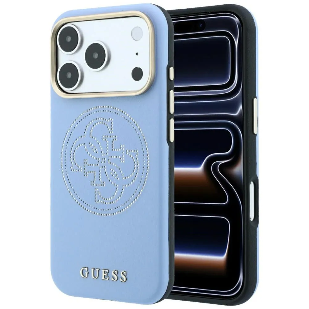 Custodia MagSafe per Apple iPhone 18 Pro Max / 17 Pro Max, Guess, Perforata 4G, Blu - immagine 1