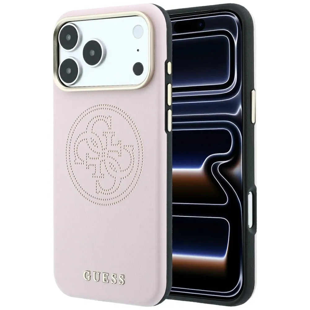Custodia MagSafe per Apple iPhone 18 Pro Max / 17 Pro Max, Guess, Perforata 4G, Rosa - immagine 1