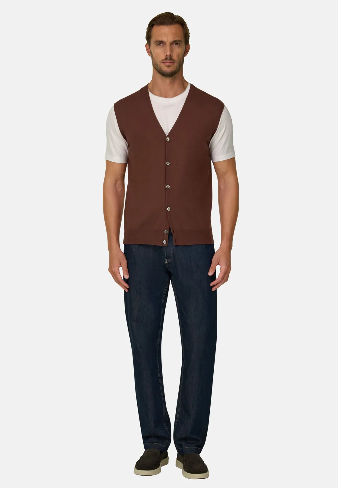 Boggi, Gilet In Lana Merino Extrafine, Uomo, Rouge, Taglia: XXL - immagine 2