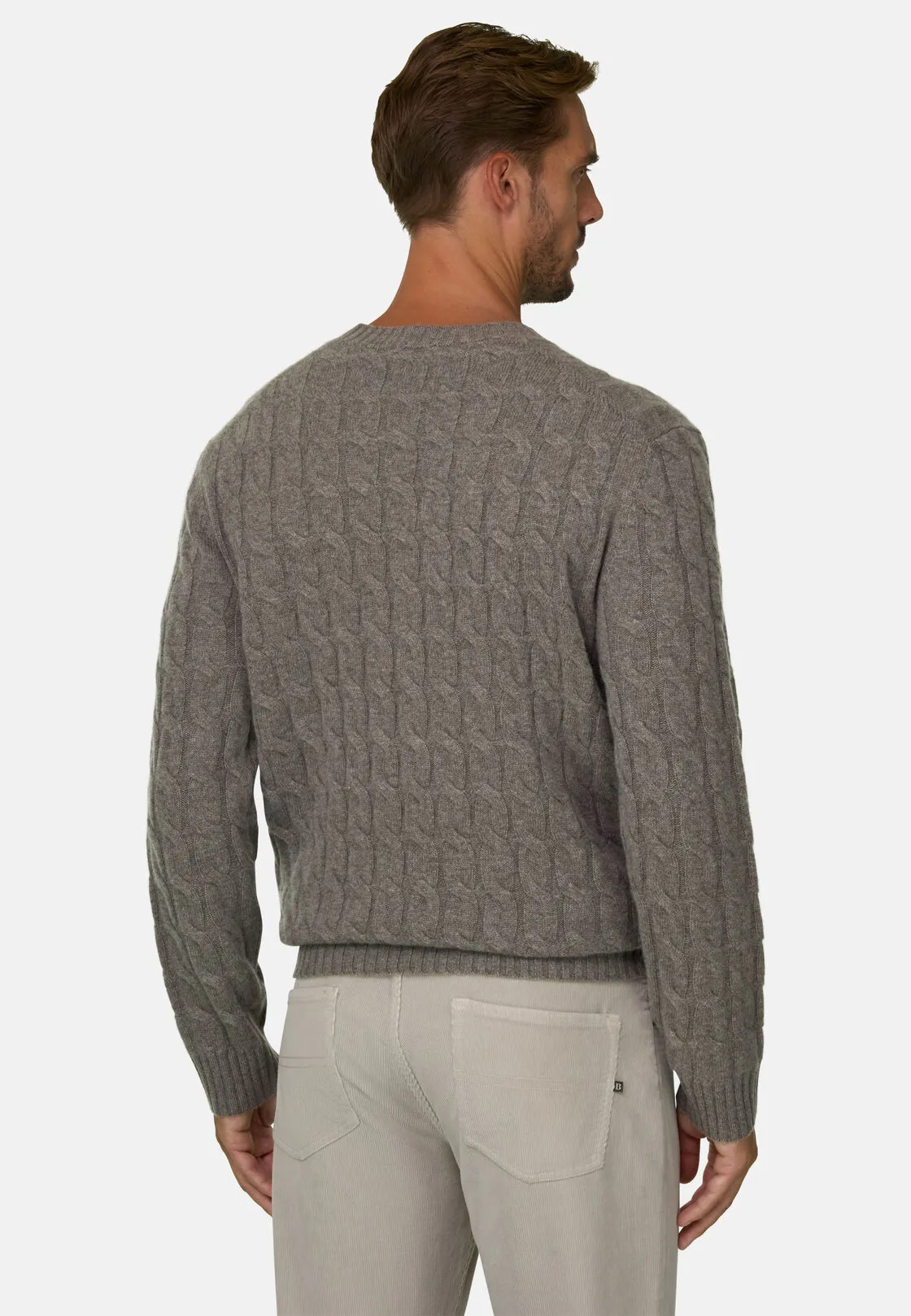Boggi, Maglia Girocollo In Lana Cashmere, Uomo, Taupe, Taglia: XXXL - immagine 4