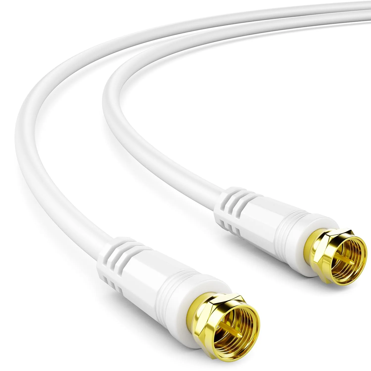 deleyCON 3,0m Cavo Antenna SAT TV Cavo Coassiale Connettore F 4K - Bianco - immagine 1