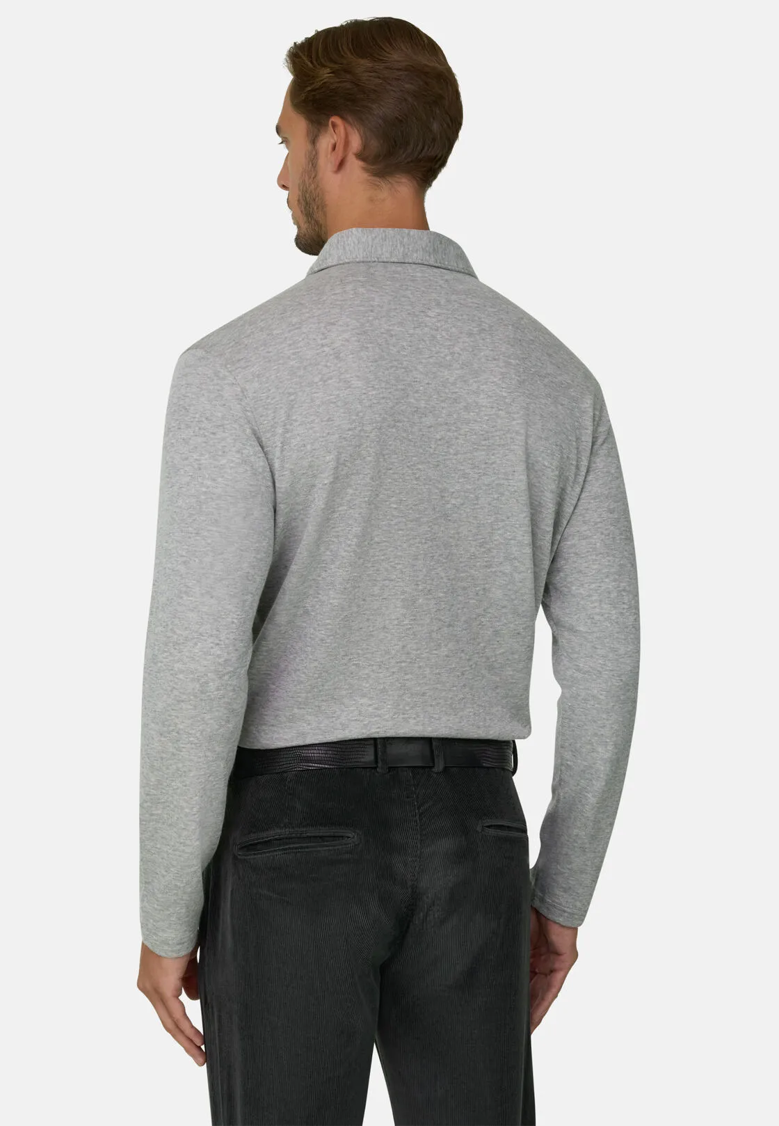 Boggi, Polo In Jersey Di Cotone E Cashmere, Uomo, Grigio, Taglia: M - immagine 4