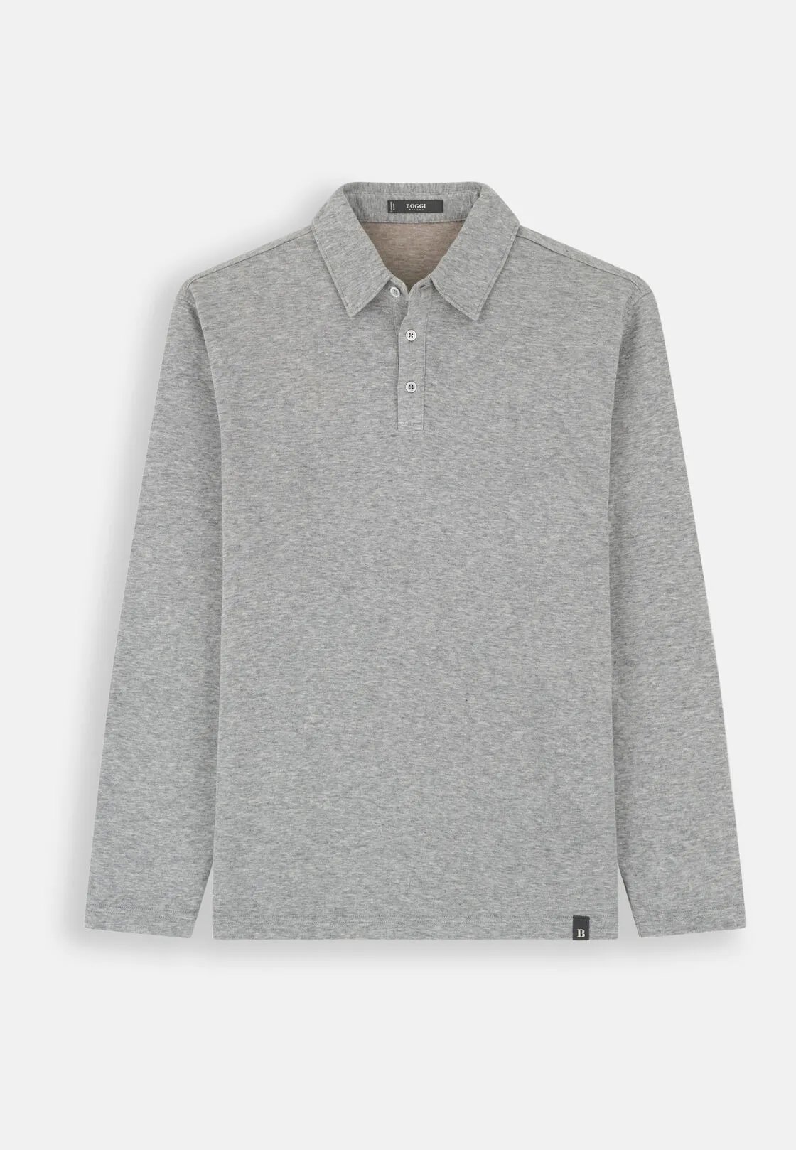 Boggi, Polo In Jersey Di Cotone E Cashmere, Uomo, Grigio, Taglia: S - immagine 5