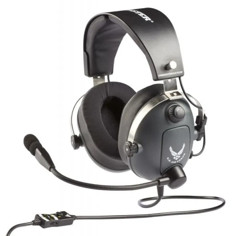 Thrustmaster T.Flight U.S. Air Force Cuffie Cablato A Padiglione Aviazione Nero, Grigio - immagine 1