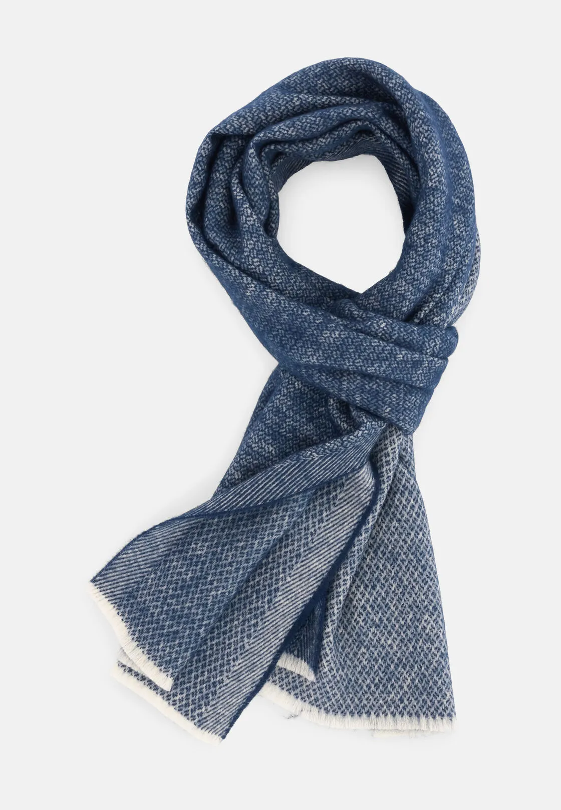 Boggi, Sciarpa Micro Struttura Jacquard In Lana, Uomo, Blu - immagine 2