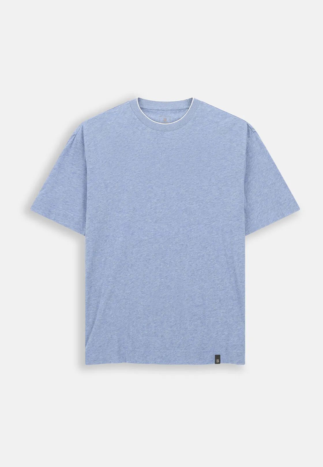 Boggi, T-shirt In Jersey Di Cotone Melange, Uomo, Azzurro, Taglia: XXL - immagine 5