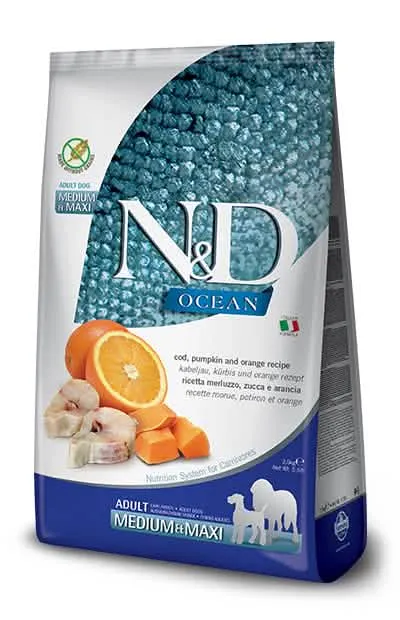 N&D Ocean Dog Merluzzo, Zucca e Arancia - Adulto Medium/Maxi 2,5 kg - immagine 1