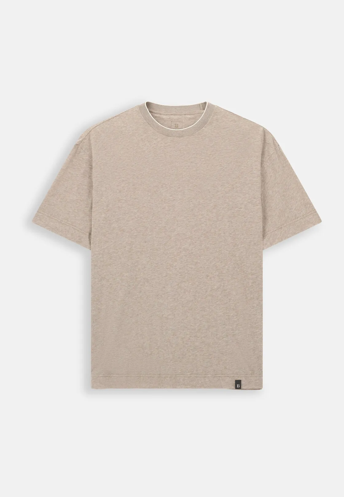Boggi, T-shirt In Jersey Di Cotone Melange, Uomo, Sabbia, Taglia: S - immagine 5