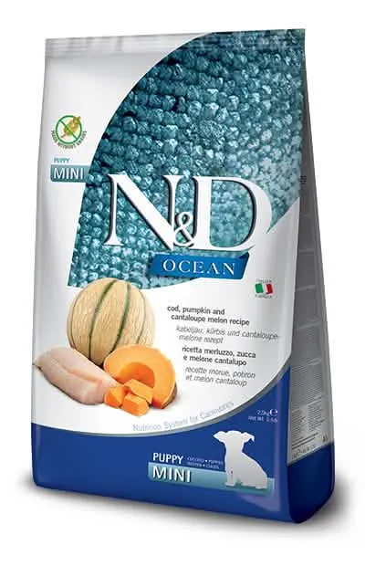 N&D Ocean Dog Merluzzo, Zucca e Melone Cantalupo per Cuccioli Mini - 2,5 kg - immagine 1
