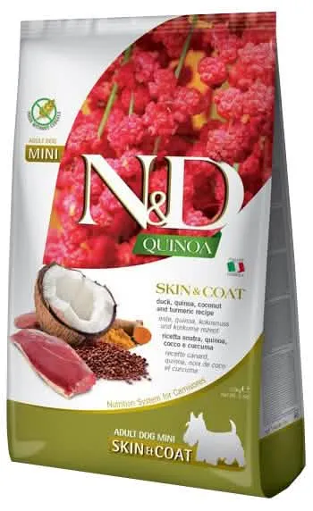 N&D Quinoa Dog Skin&Coat Anatra Cocco e Curcuma Adult Mini 800 g - immagine 1