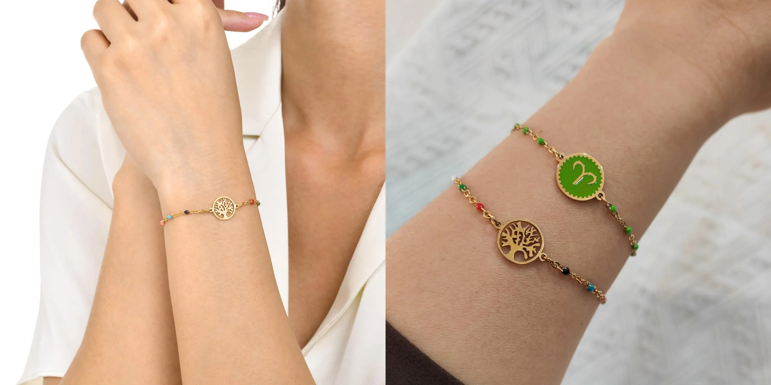 Caimeytie 1 braccialetto con costellazione+1 braccialetto con ciondolo a forma di oroscopo per donna/ragazza/acciaio inossidabile/regalo zodiacale/gioielli astrologia - immagine 2
