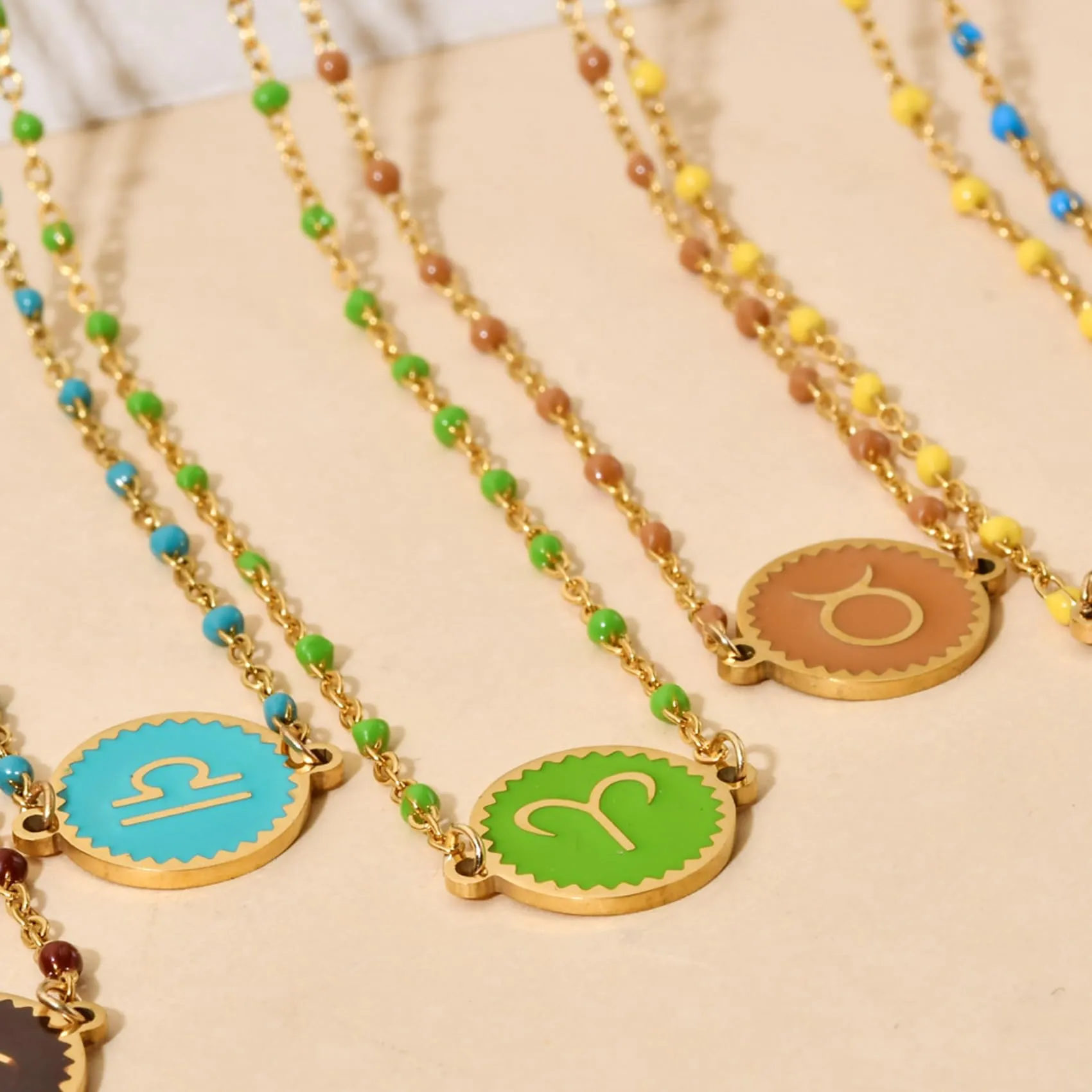 Caimeytie 1 braccialetto con costellazione+1 braccialetto con ciondolo a forma di oroscopo per donna/ragazza/acciaio inossidabile/regalo zodiacale/gioielli astrologia - immagine 4