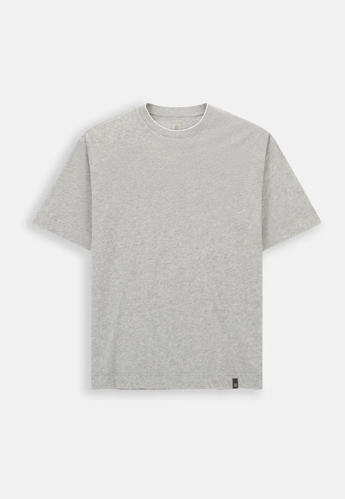 Boggi, T-shirt In Jersey Di Cotone Melange, Uomo, Light grey, Taglia: XL - immagine 5