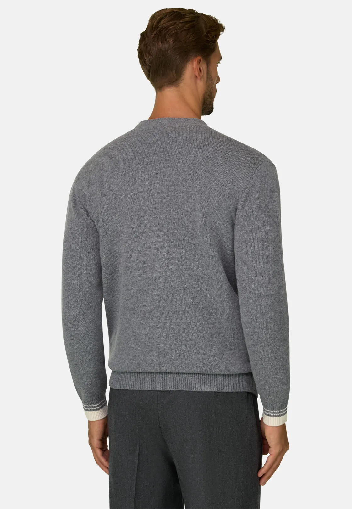 Boggi, Cardigan In Lana Merino Superfine, Uomo, Grigio, Taglia: XL - immagine 4