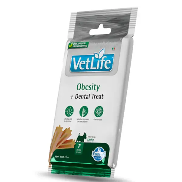 Farmina Vet Life Obesity snack dentali per cani Adult Mini 60 gr Origine vegetale (scadenza: 24/02/2027) - immagine 1