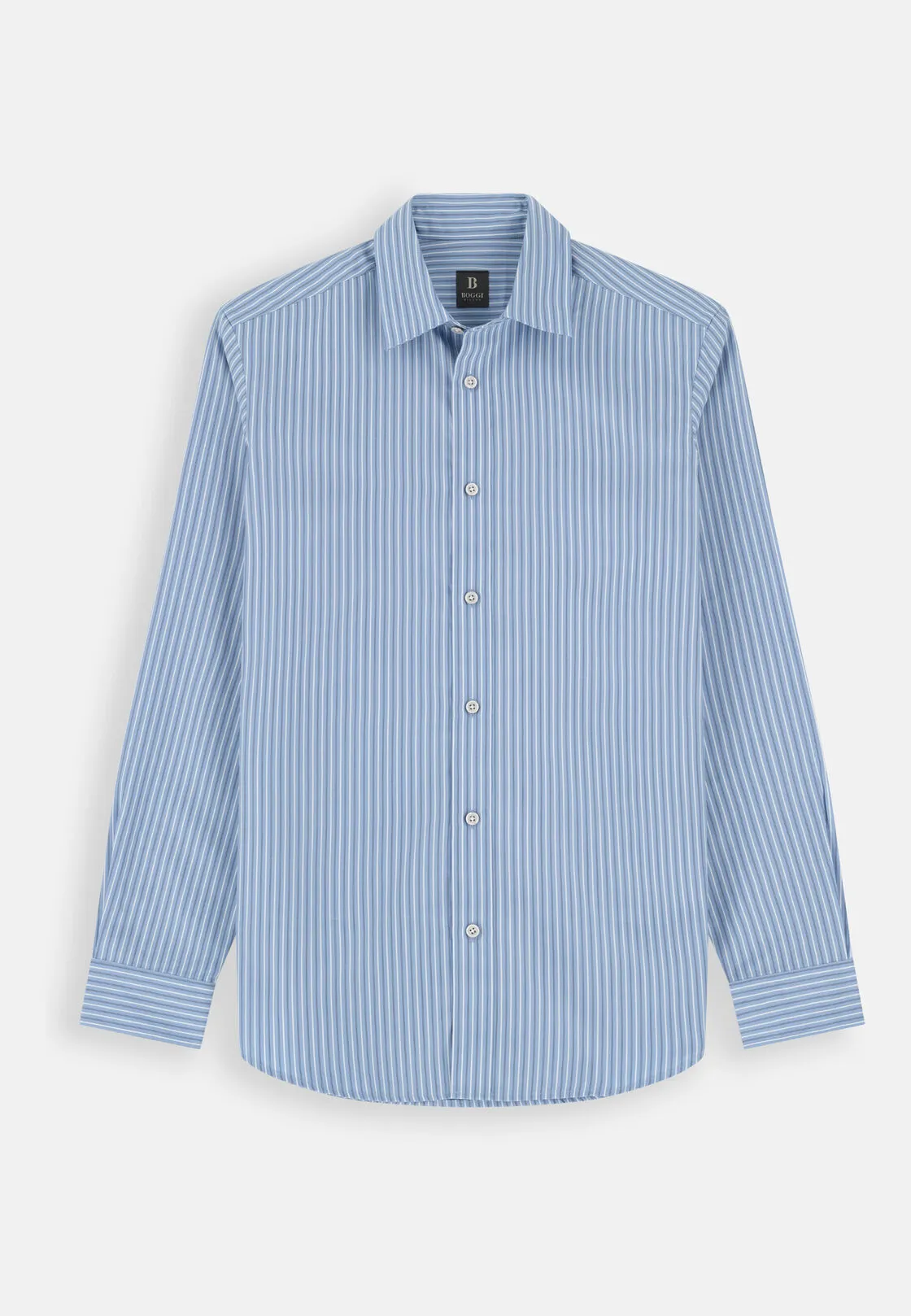 Boggi, Camicia A Righe In Popeline Regular Fit, Uomo, Blu, Taglia: XXXL - immagine 6
