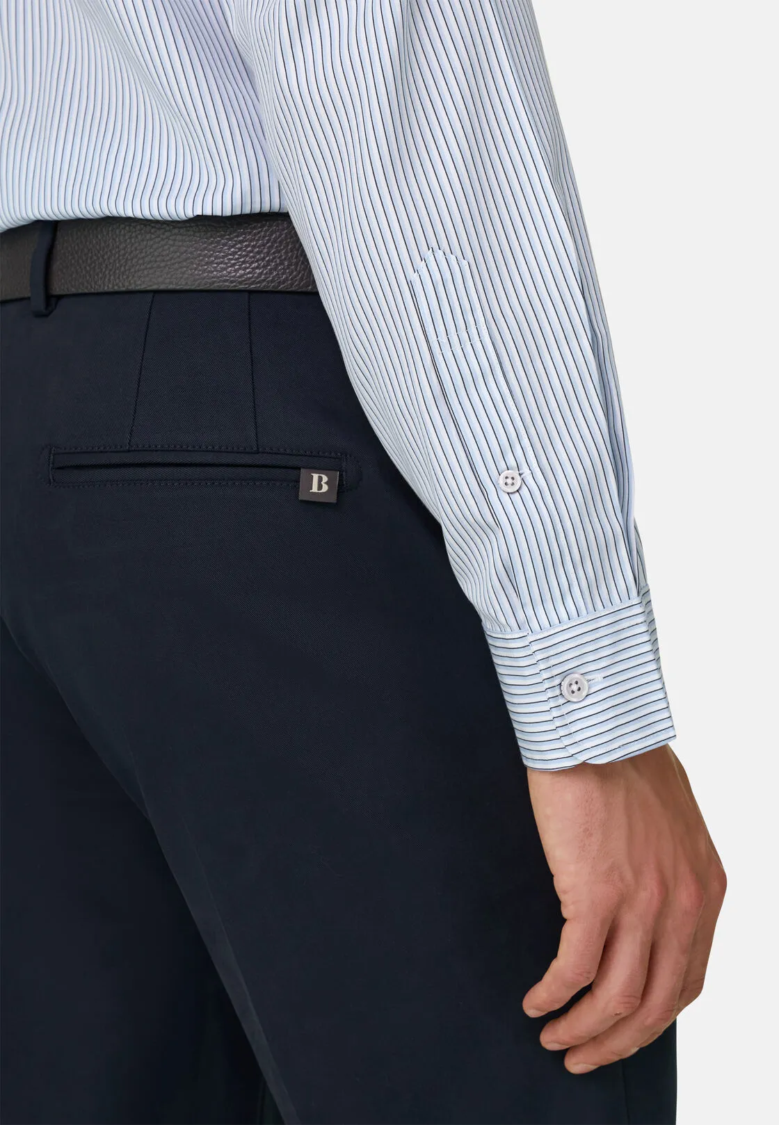 Boggi, Camicia A Righe In Popeline Regular Fit, Uomo, Azzurro, Taglia: XXXL - immagine 4