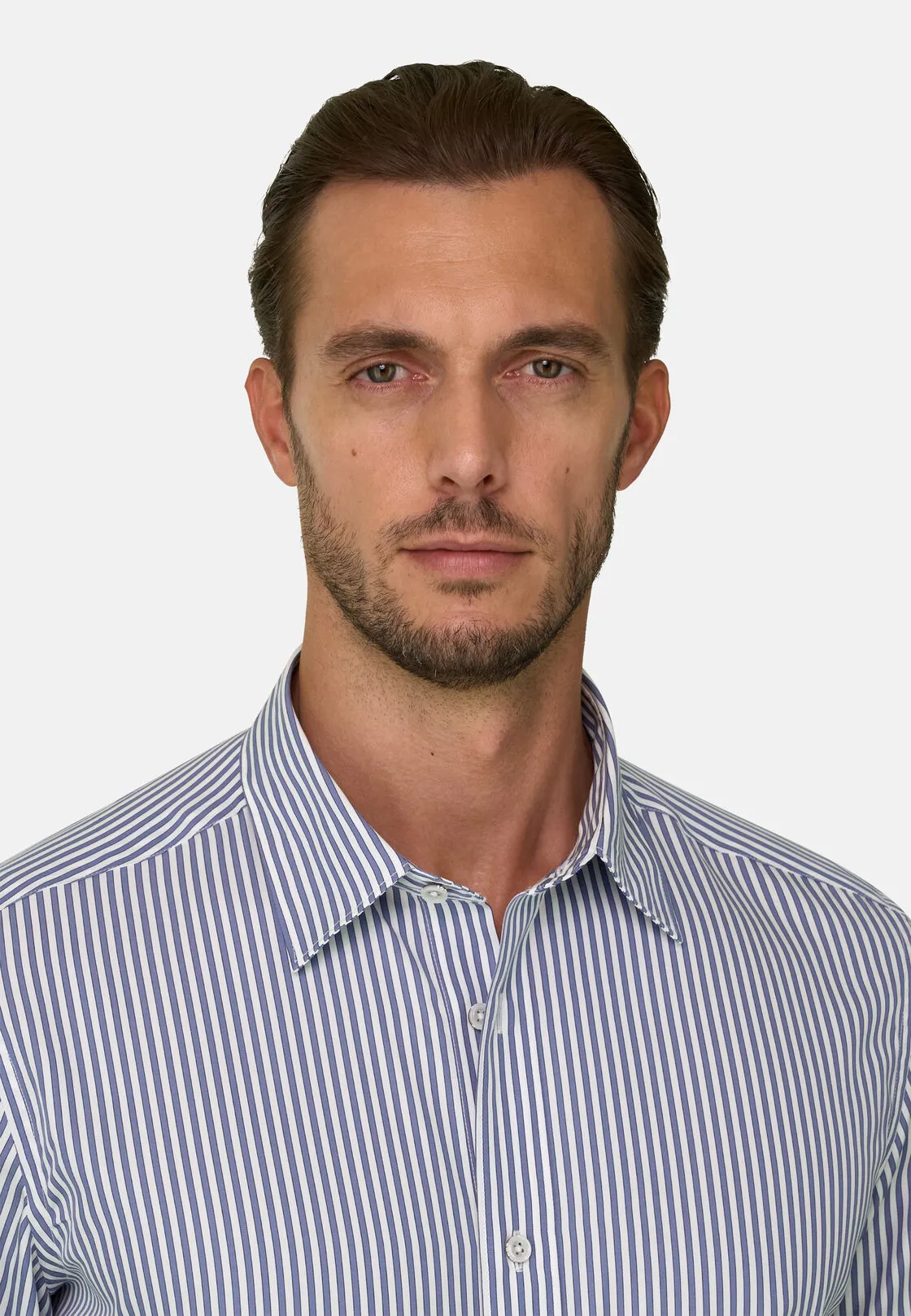 Boggi, Camicia A Righe In Popeline Regular Fit, Uomo, Navy, Taglia: S - immagine 3