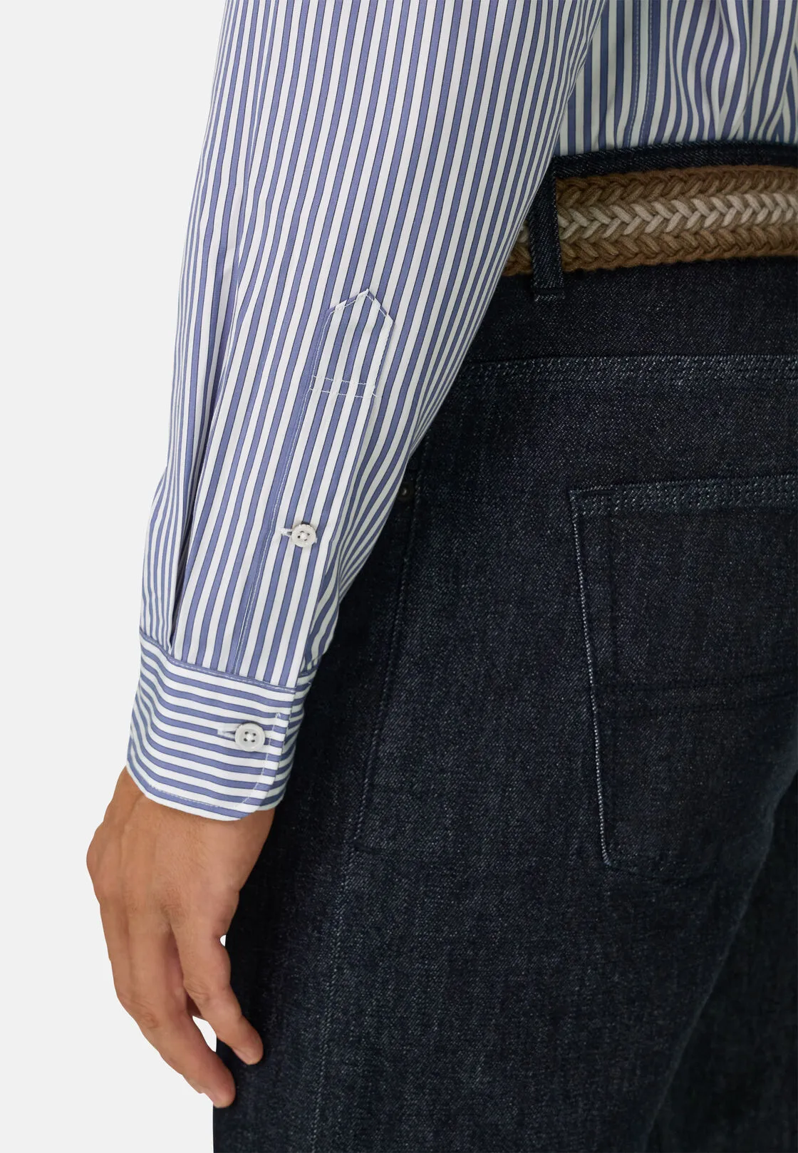 Boggi, Camicia A Righe In Popeline Regular Fit, Uomo, Navy, Taglia: XXL - immagine 4