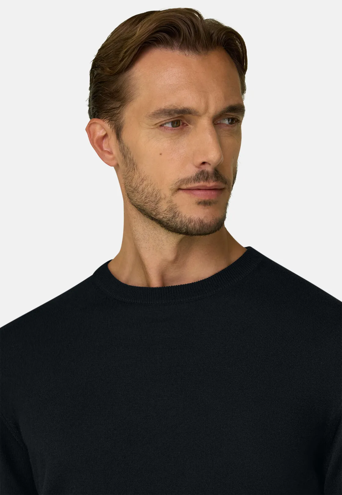 Boggi, Girocollo In Lana Merino Extrafine, Uomo, Nero, Taglia: M - immagine 3