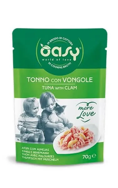 Oasy wet cat more love tonno con vongole busta 70 g - immagine 1