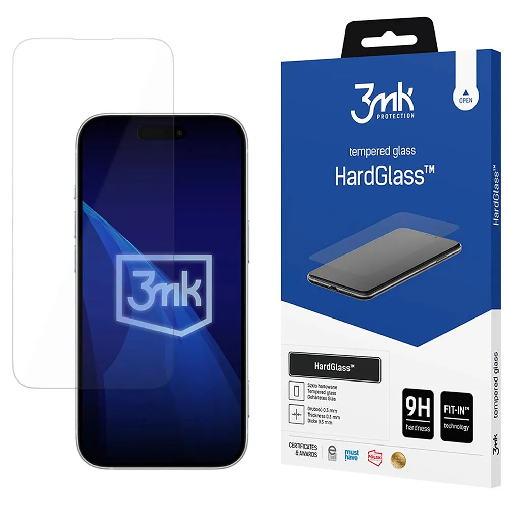 Pellicola protettiva per schermo 3MK HardGlass per Apple iPhone 18 Pro / 17 Pro / 17 / 16 Pro, Vetro temperato, Full Glue - immagine 1