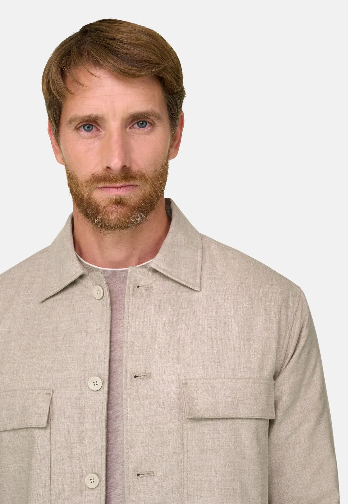 Boggi, Camicia Over Imbottita In Cotone Tencel, Uomo, Sabbia, Taglia: XXXL - immagine 3