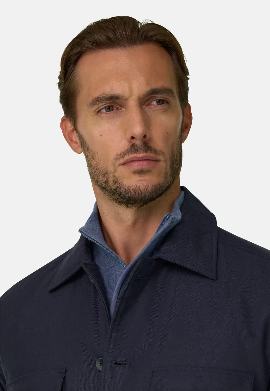 Boggi, Camicia Over Imbottita In Cotone Tencel, Uomo, Navy, Taglia: XL - immagine 4