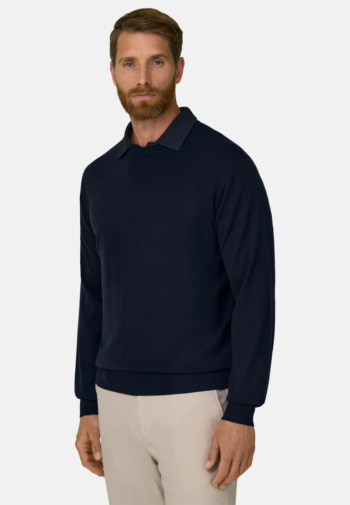Boggi, Girocollo In Lana Merino Extrafine, Uomo, Navy, Taglia: XXL - immagine 1