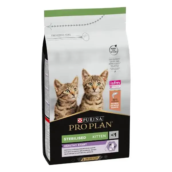 Purina Pro Plan Healthy Start Sterilised Kitten con Salmone 1,5 kg - Croccantini per gatti - immagine 1