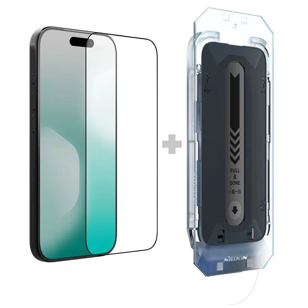 Pellicola protettiva per schermo Nillkin CP+ Pro con applicatore per Apple iPhone 18 Pro / 17 Pro, vetro temperato, adesivo completo, nero - immagine 1