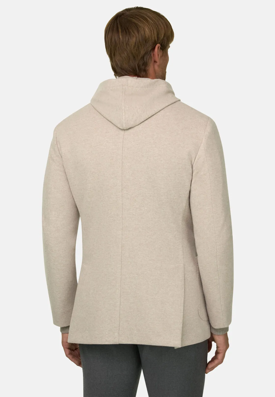 Boggi, Giacca Felpa Madison Melange In Lana Cashmere B Jersey, Uomo, Offwhite, Taglia: 44 - immagine 3