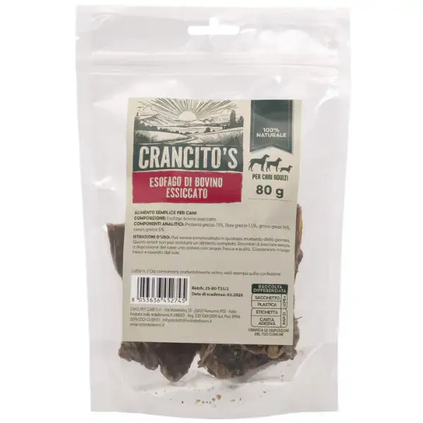 Crancito's snack naturale Dog Adult Esofago piatto 80 gr - immagine 1